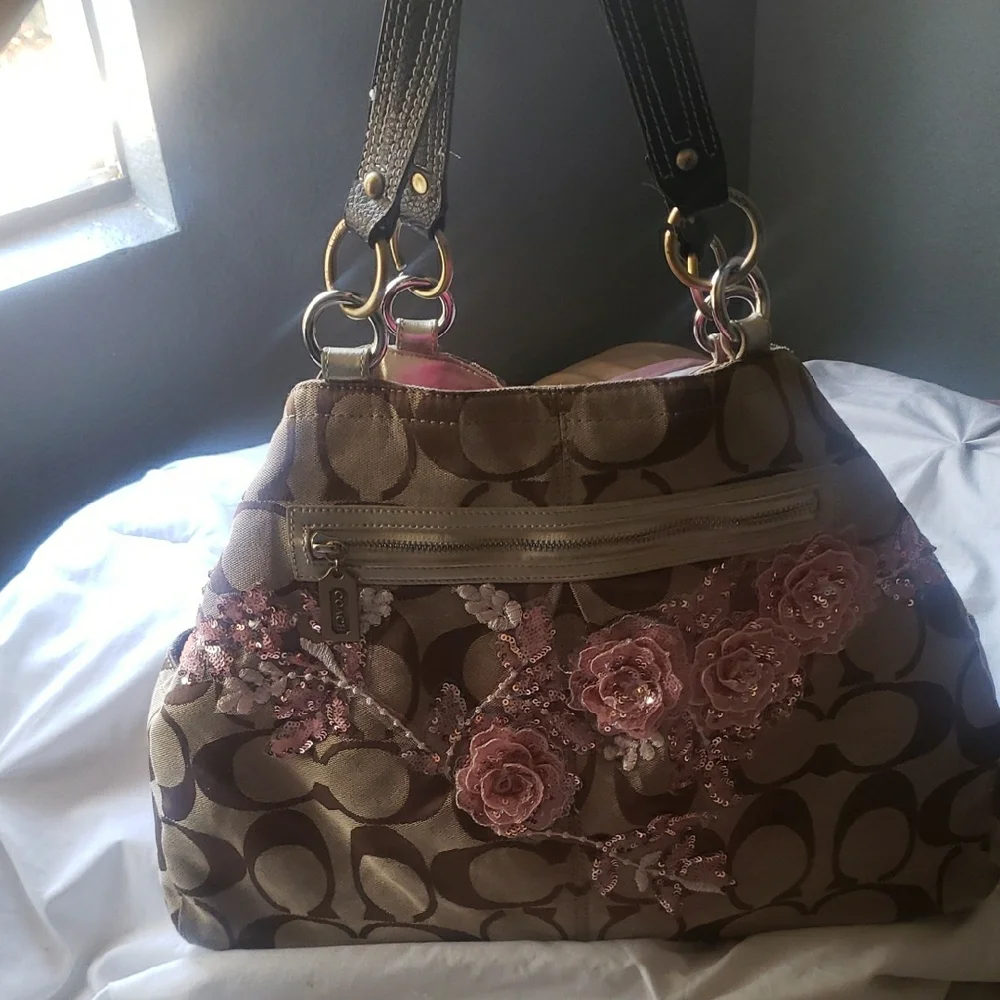 Coach Brown and Pink Travel Bags with Signature Monogram Personally Restored - Picture 3 of 14